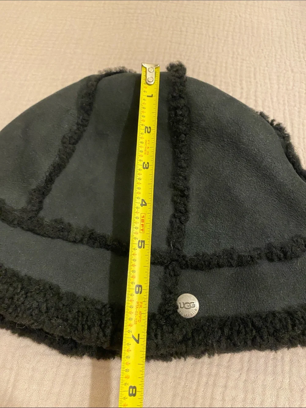 UGG Women's Black Suede Shearling-Trim Bucket Hat